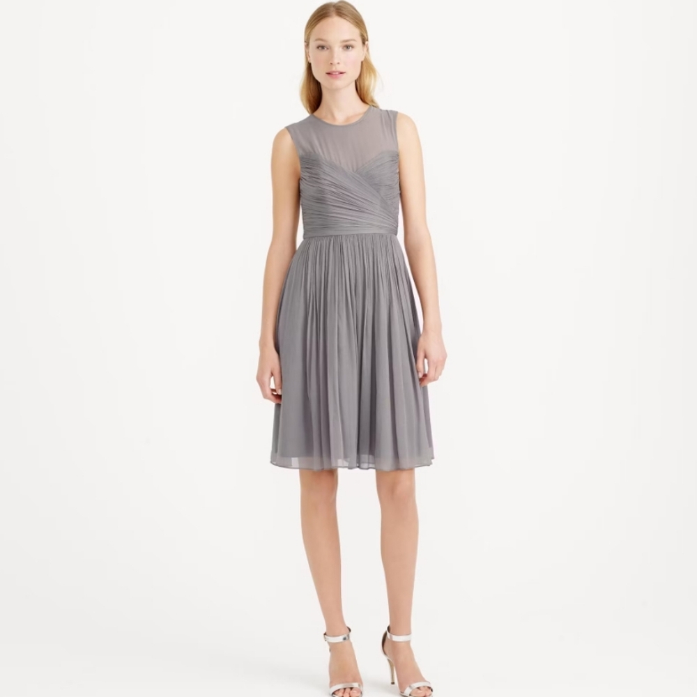 J.Crew Clara Silk Chiffon Wedding Cocktail Dress, Size 6